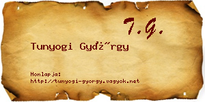 Tunyogi György névjegykártya